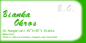 bianka okros business card